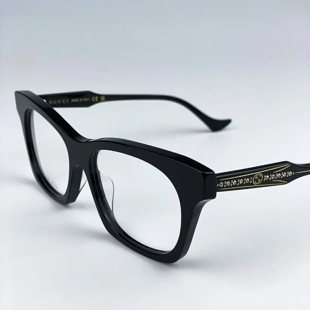 SALE! NEW Gucci GG1299O 001 Black Square Women Eyeglasses